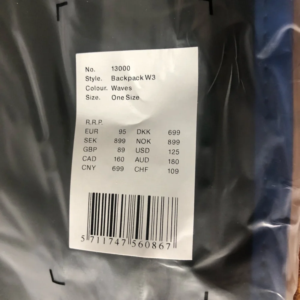 NWT Rains Backpack in Waves Blue